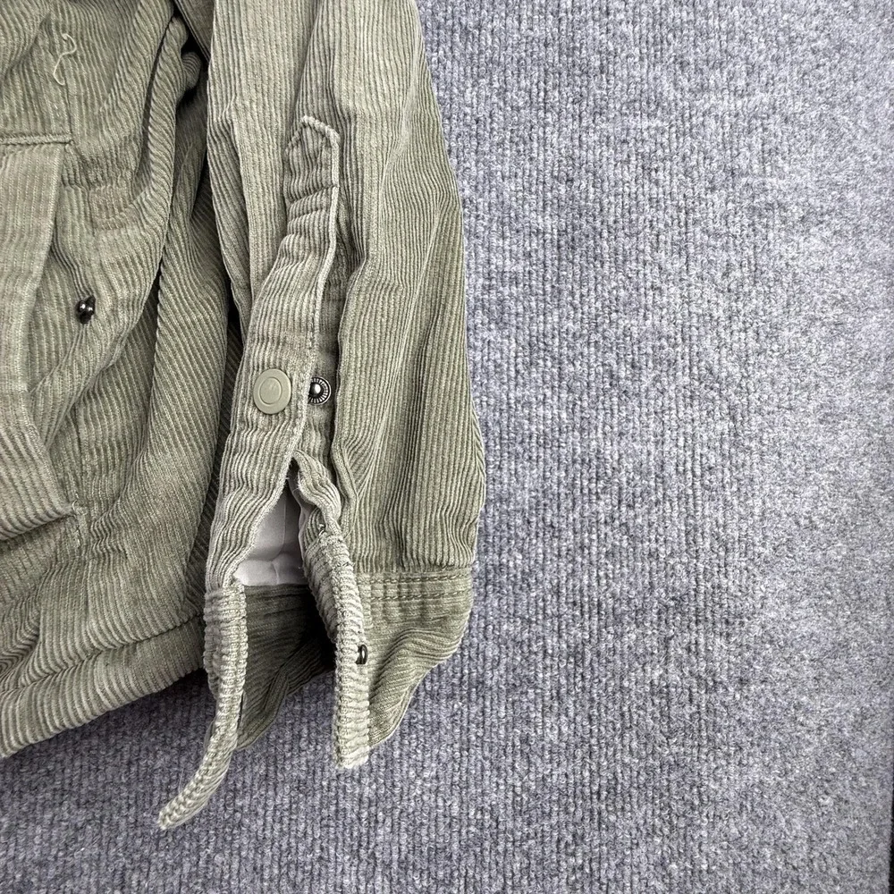 George Jacket Mens 2XL Green Corduroy Sherpa Lined Snap Front Parka Pockets
